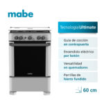 Cocina a Gas Mabe De Piso 60Cm Silver Cmp6010Fg1 - Imagen 2
